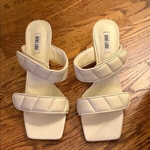 Bibi Lou Cream Quilted Sandals